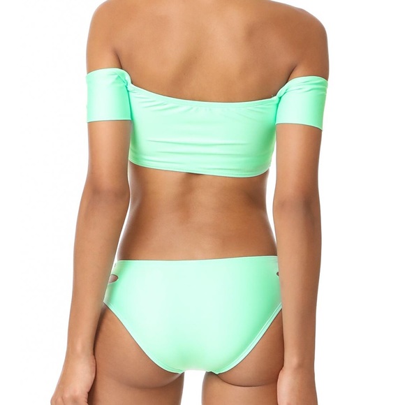 Splendid Sunsational Off Shoulder Bikini in Mint - Picture 2 of 8